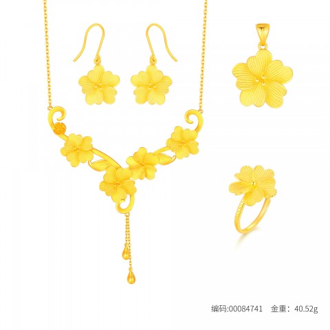 足金桃花套裝